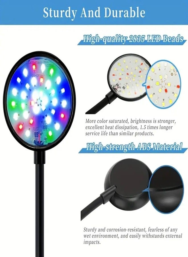 VAYINATO® E-380 | 5W Mini Clip-On LED Light | 360° Flexible Neck | Splash-Proof Lamp for Fish Bowls & 1 Ft Tanks | Compact Aquarium Lighting (Black) (WRGB) - Image 2